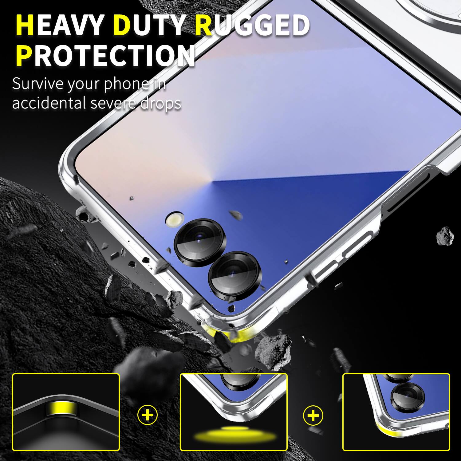 HEAVY DUTY RUGGED PROTECTION  
Survive your phone in accidental severe drops