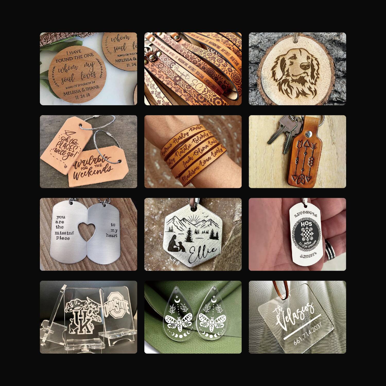 - I have found the one whom my soul loves  
  Song of Solomon 1:2  
  Melissa & Shane  
  11.24.18  

- Whiskey & weekends  

- you are the missing piece to my heart  

- Ellie  

- The Velvet  
  661.714.2037  

- HOS  
  HOSP  
  JAZZED