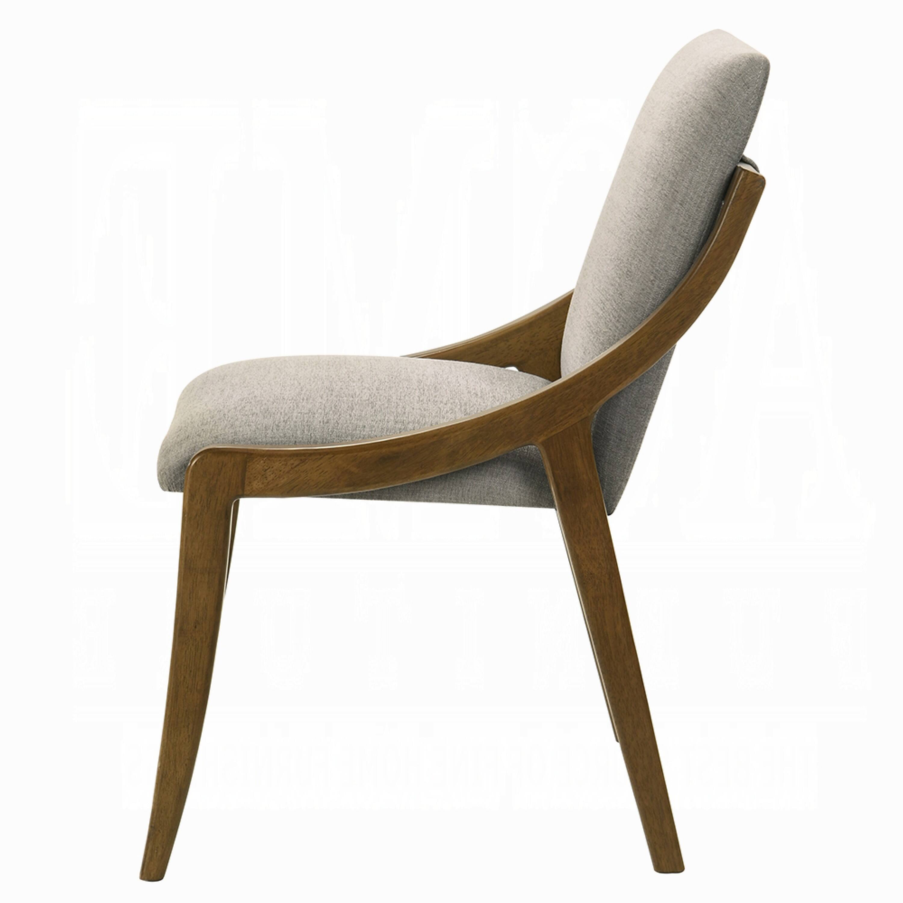Alt View 5. Manhattan Lane - Kea Dining Side Chair Set of 2, Gray Chenille, Vintage Oak Brown Frame - Gray, Oak Brown.
