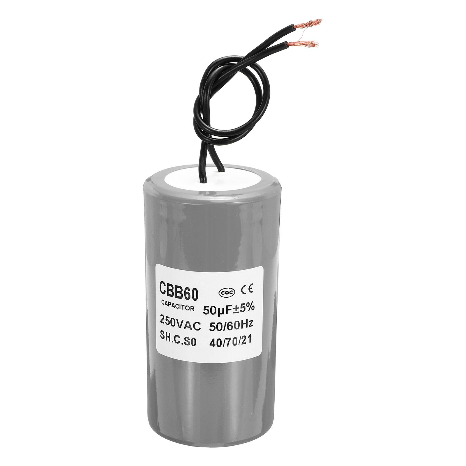 Unique Bargains - 50uF CBB60 Running Capacitor, AC 250V 2 Wires 50/60Hz Cylinder 95x50mm Grey for Water Pumps, Washing Machines - Gray price history on PriceWatchPro