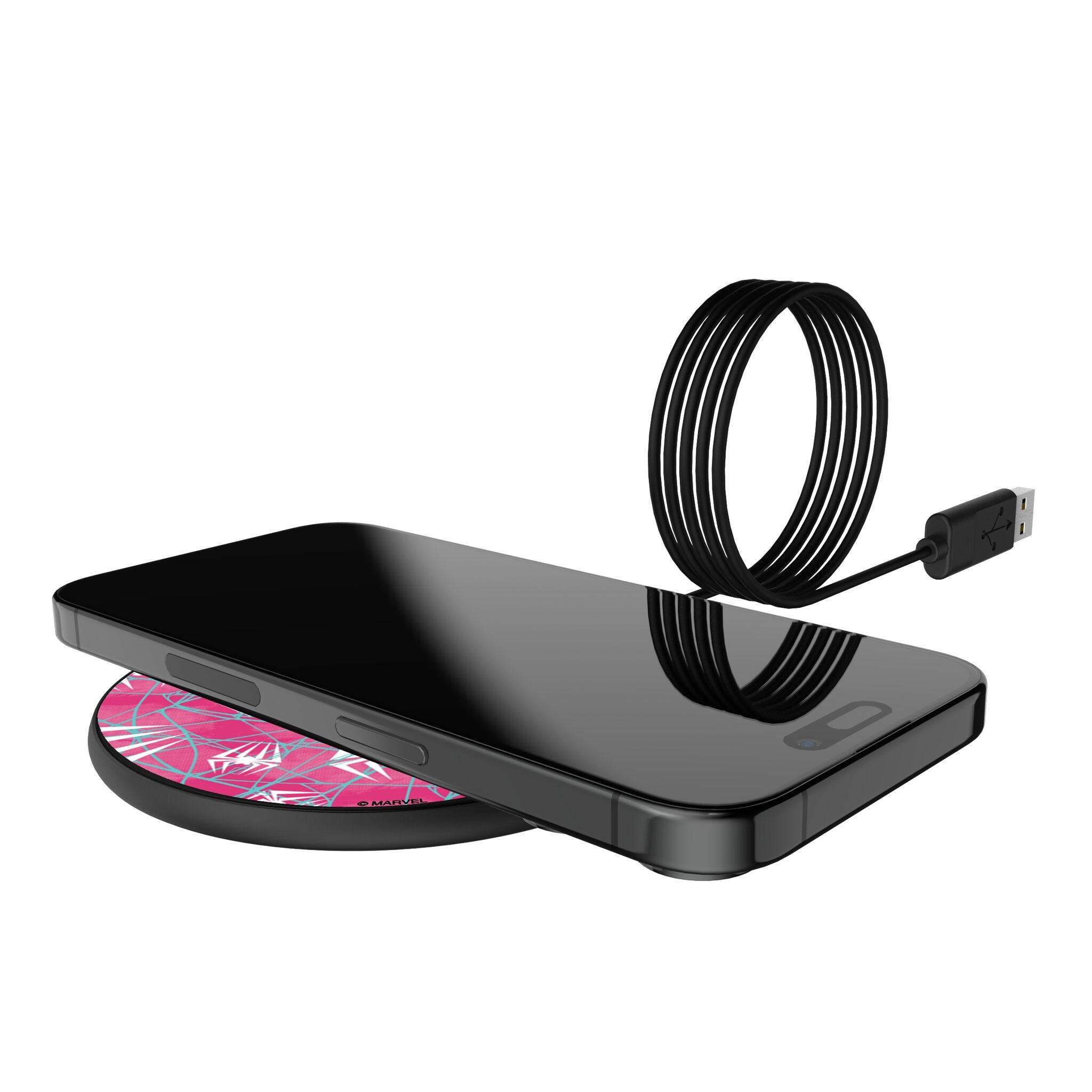Alt View 1. Keyscaper - Marvel Pattern 15-Watt Wireless Charger - Spider-Gwen.