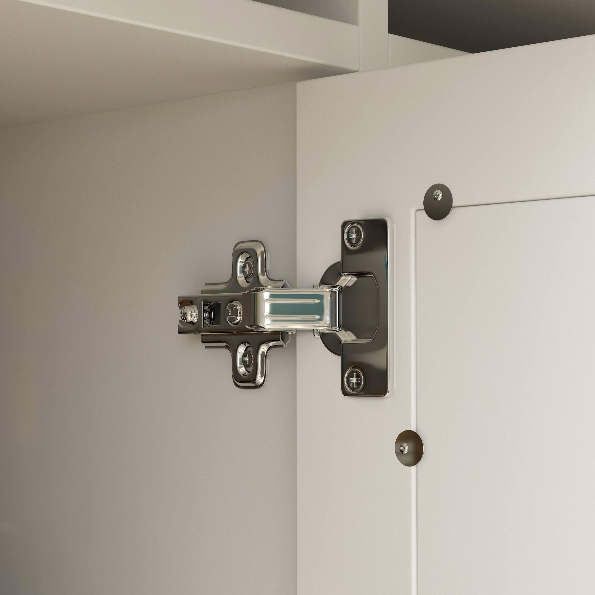 Alt View 2. Famapy - Mirrored Carved Sideboard Cabinet, Decorative Storage Buffet for Dining Room or Living Room - White.