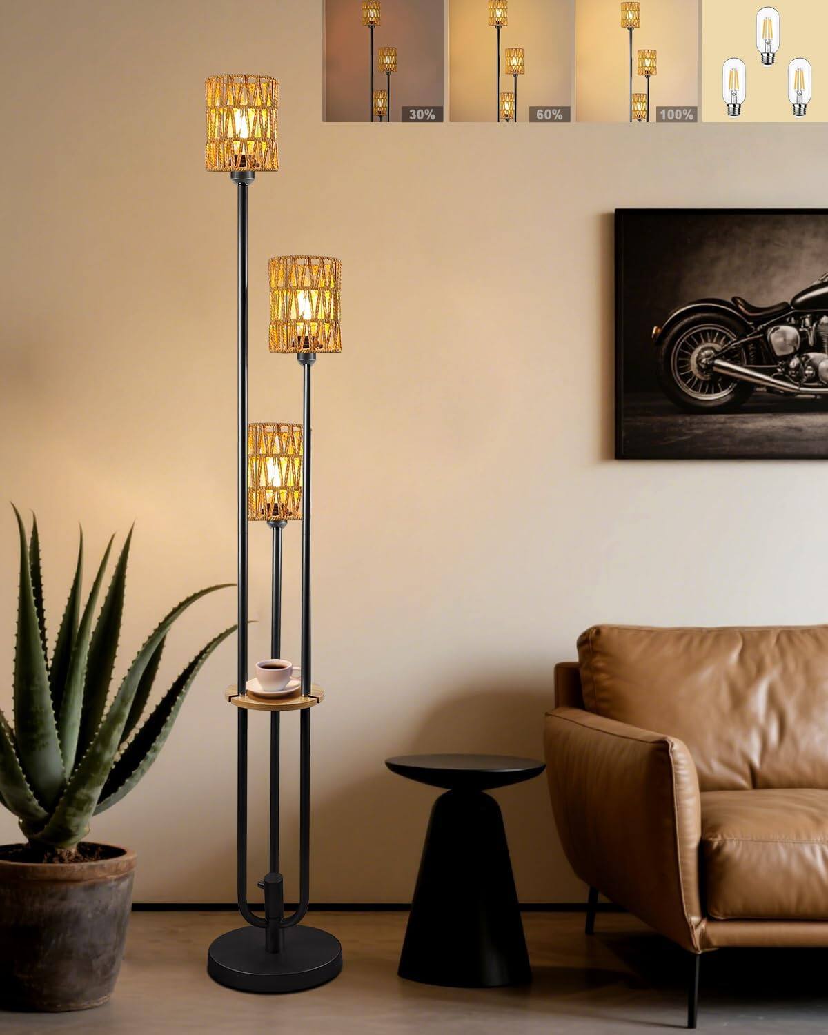 3 Rattan-Black Shelf