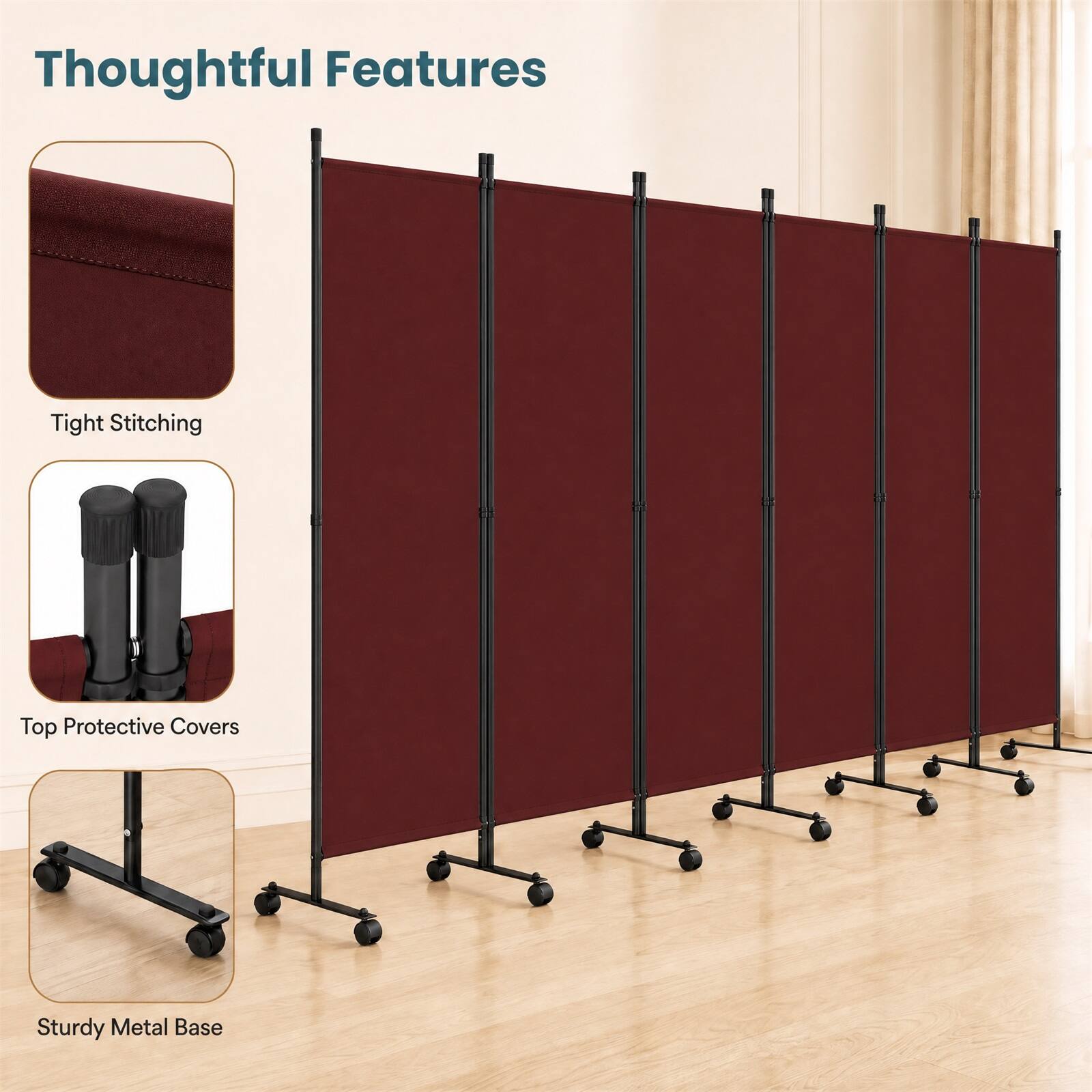 Thoughtful Features
- Tight Stitching
- Top Protective Covers
- Sturdy Metal Base