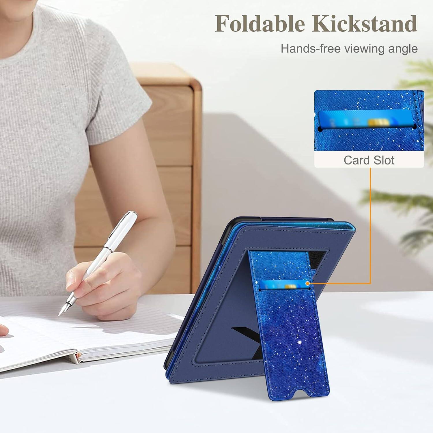 Foldable Kickstand  
Hands-free viewing angle  
Card Slot