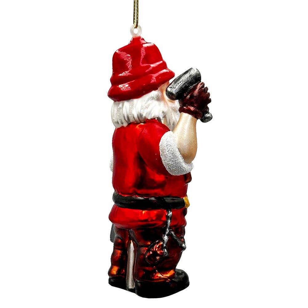 Alt View 1. OrnamentallyYou - Handyman Santa Glass Ornament Skilled Builder Tradesman and Repairman Gift - Multi-colored.