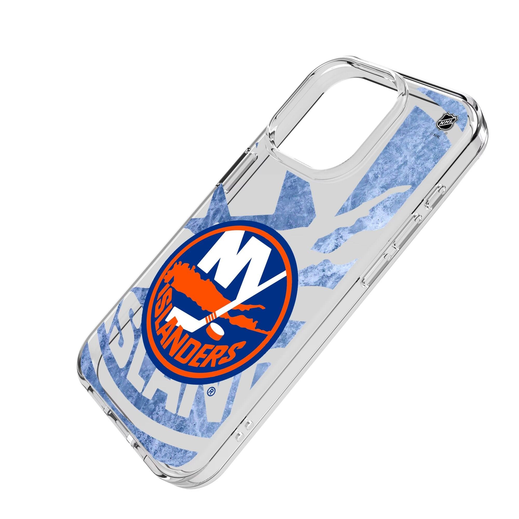 Alt View 1. Keyscaper - New York Islanders iPhone Clear Ice Case - 16e - Multicolor.