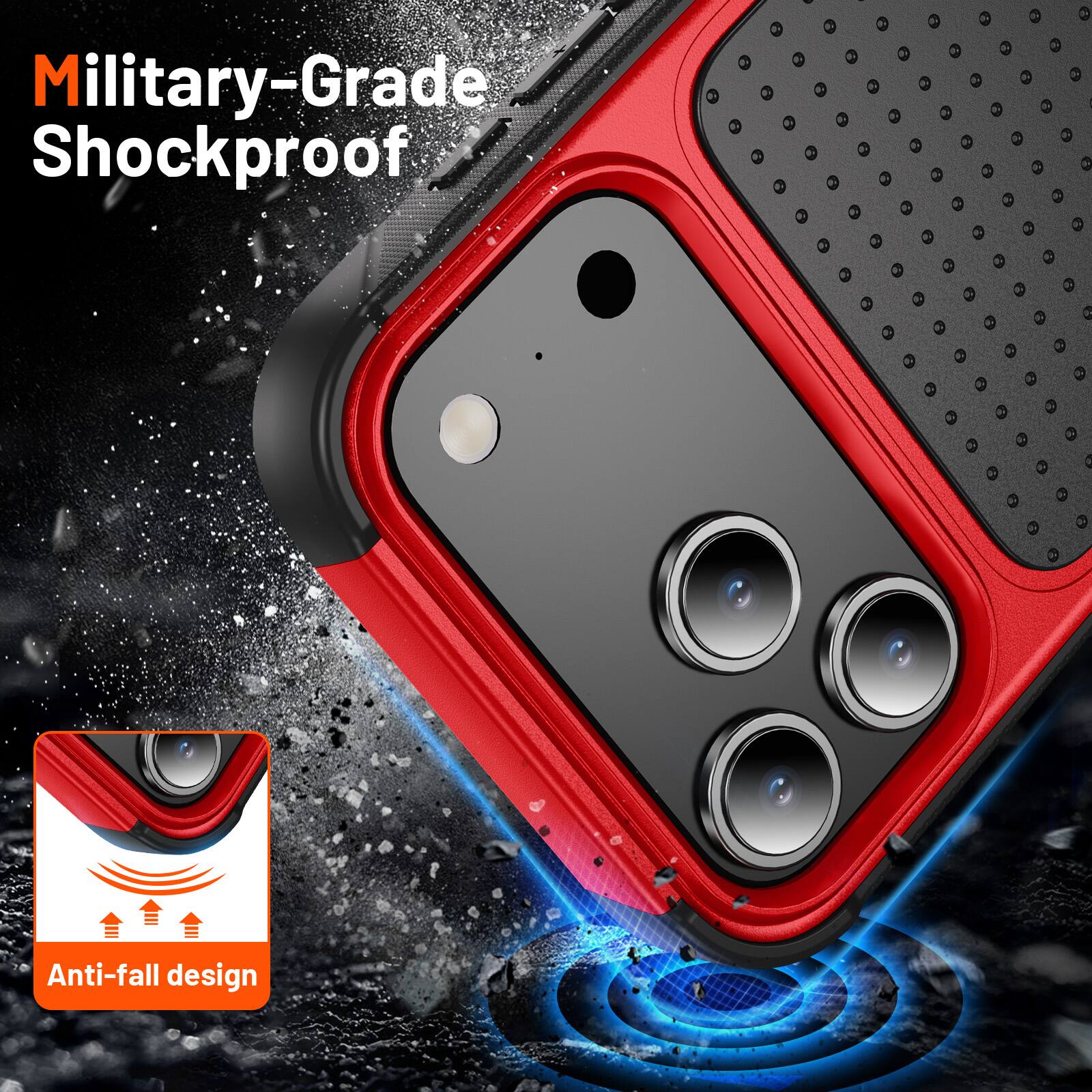 Military-Grade Shockproof  
Anti-fall design