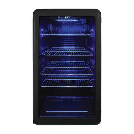 Front. Magic Chef - 3.4-Cu. Ft. Retro Beverage Cooler - Black.