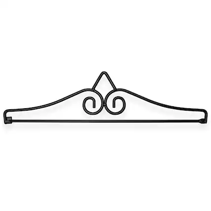 Front. G128 - Wrought Iron Small Garden Flag Hanger Fits Flags Under 13" - Black.
