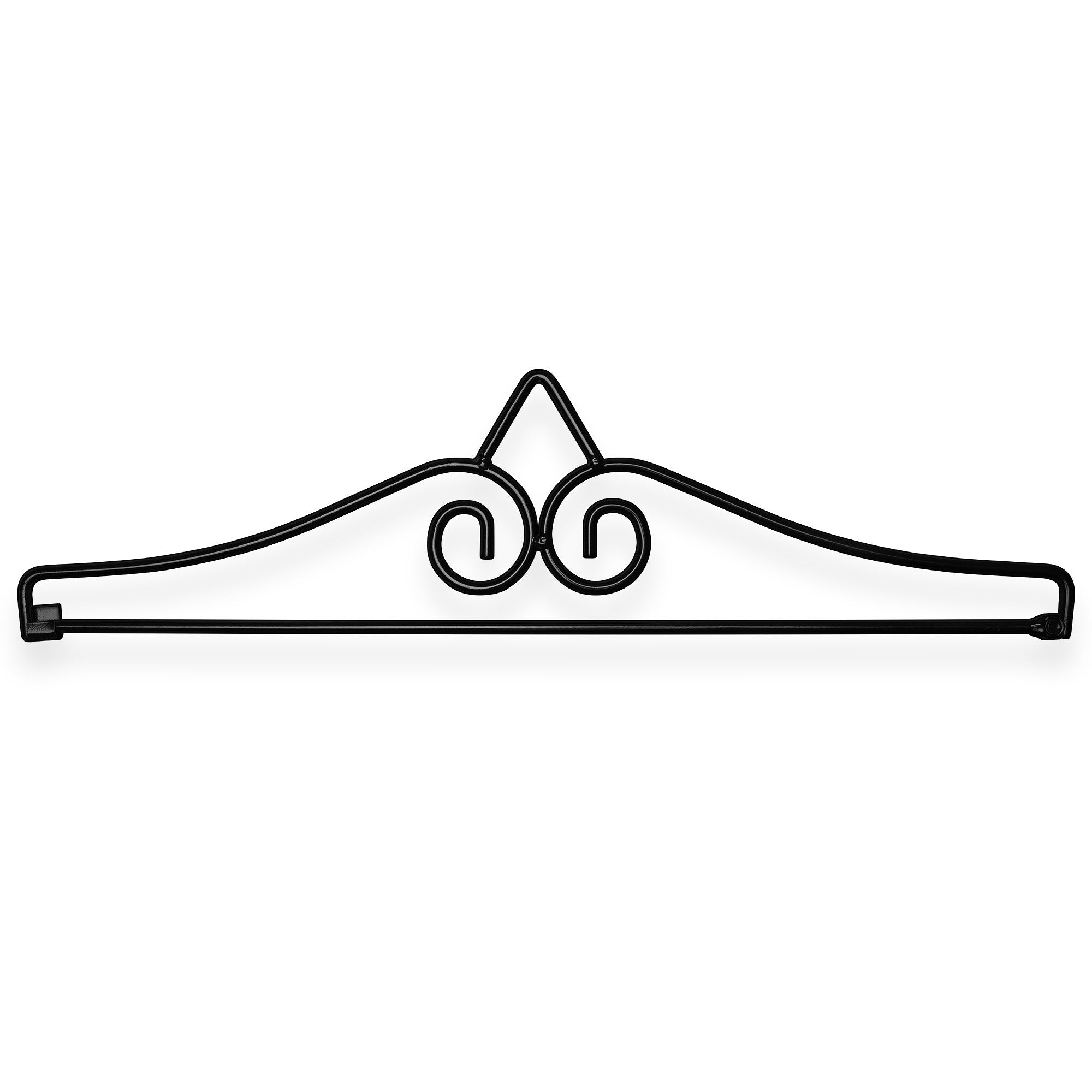 Front. G128 - Wrought Iron Small Garden Flag Hanger Fits Flags Under 13" - Black.