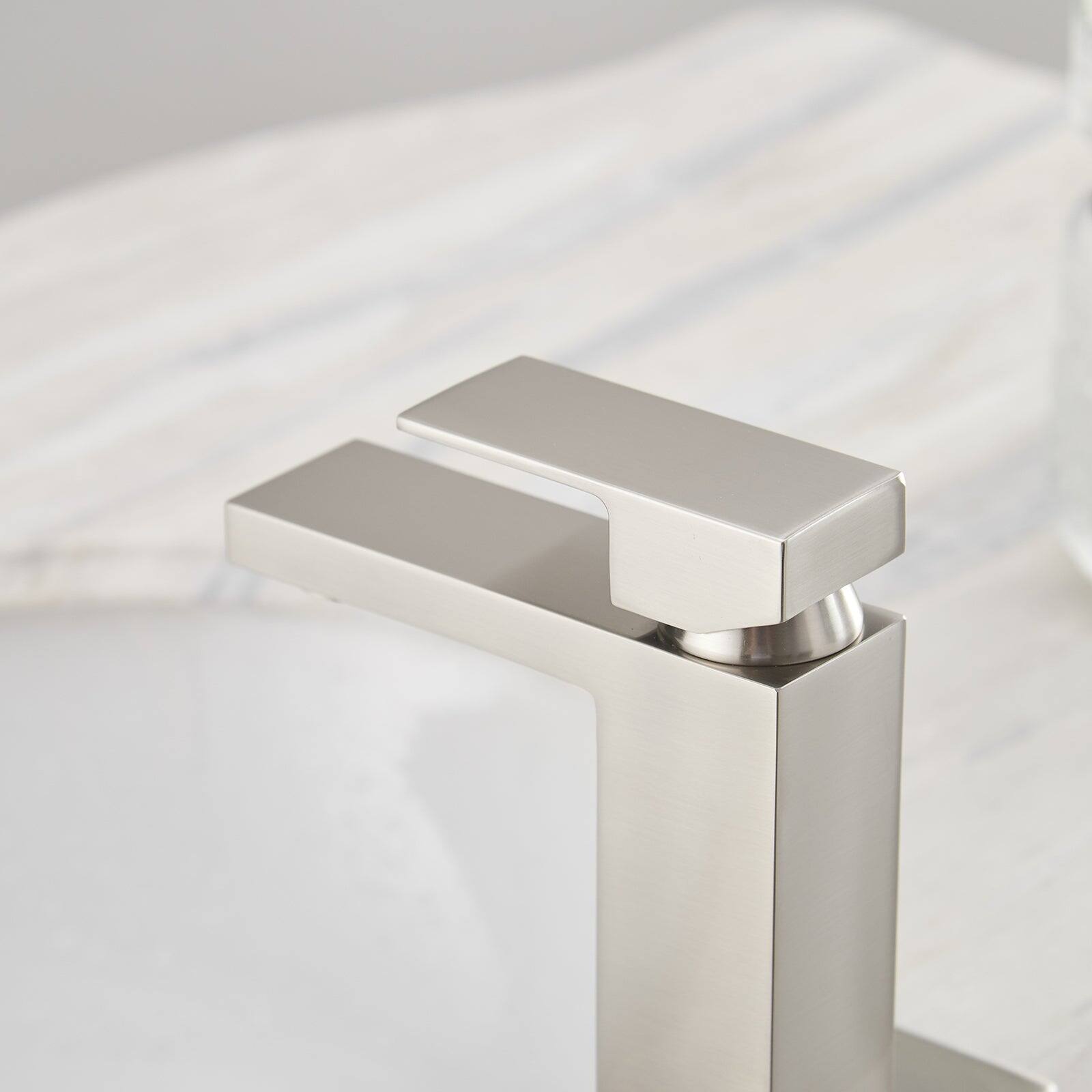 Alt View 8. Boyel Living - Single Handle Single Hole Bathroom Faucet with Deckplate Included and Pop Up Drain in Brushed Nickel - Brushed Nickel.