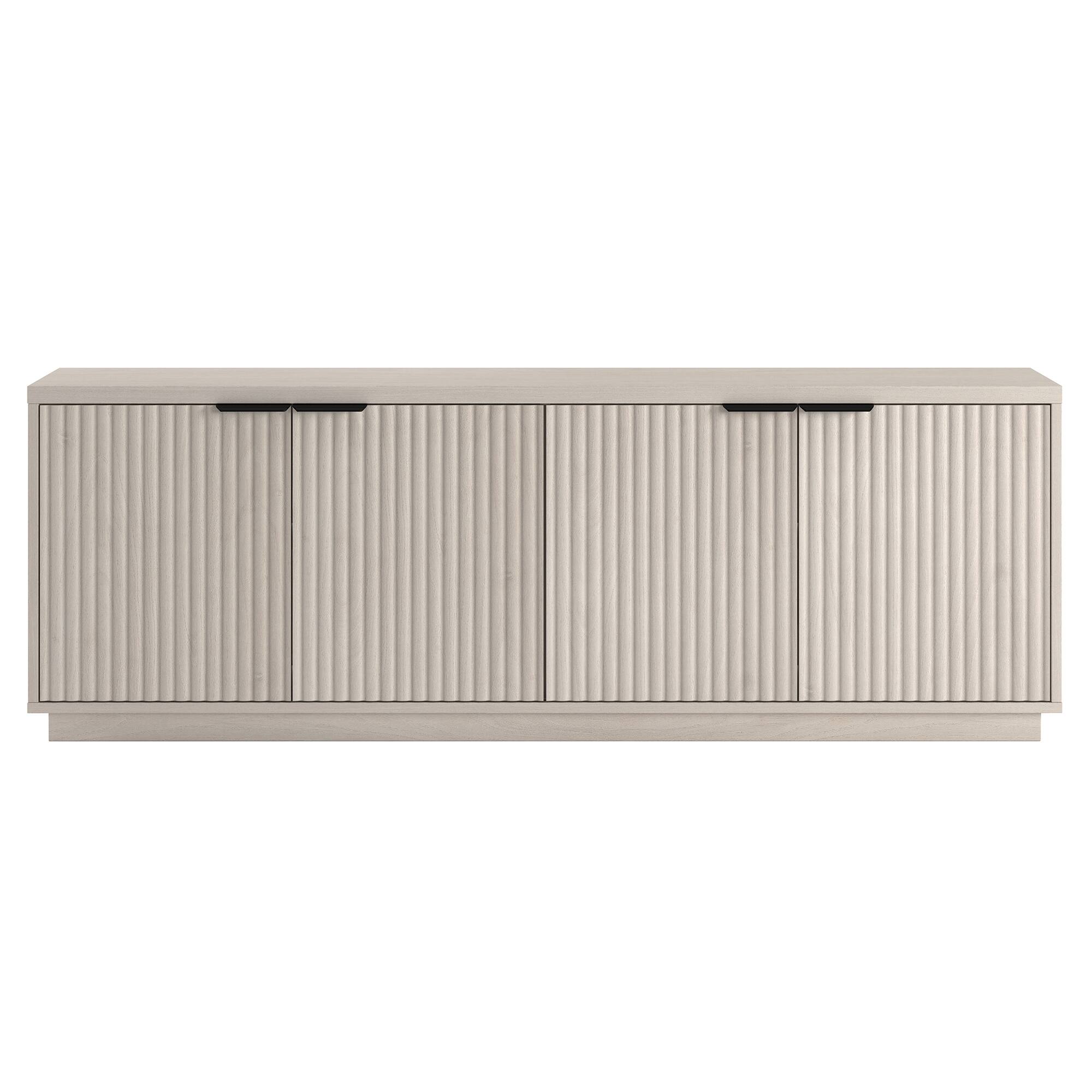 Angle. Hudson&Canal - Mansfield Rectangular Fluted TV Stand for TV's up to 78" in Alder White - Alder White.