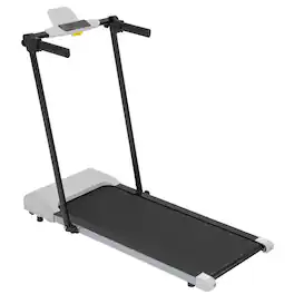 Loheer - Home Treadmill with LED Display Compact Walking and Running Machine Portable Under Desk Treadmill up to 7.5 MPH - Black