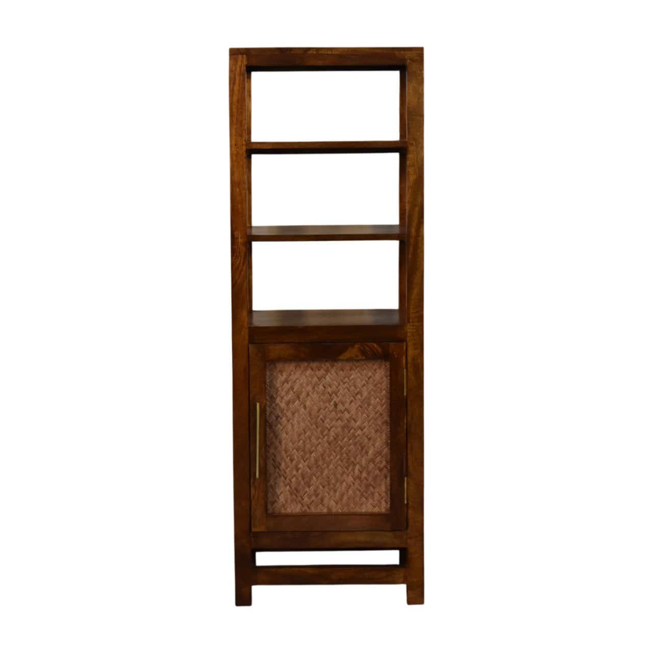 Artisan Furniture - Solid Wood Chestnut Cane Door Display Unit, Brown - Brown