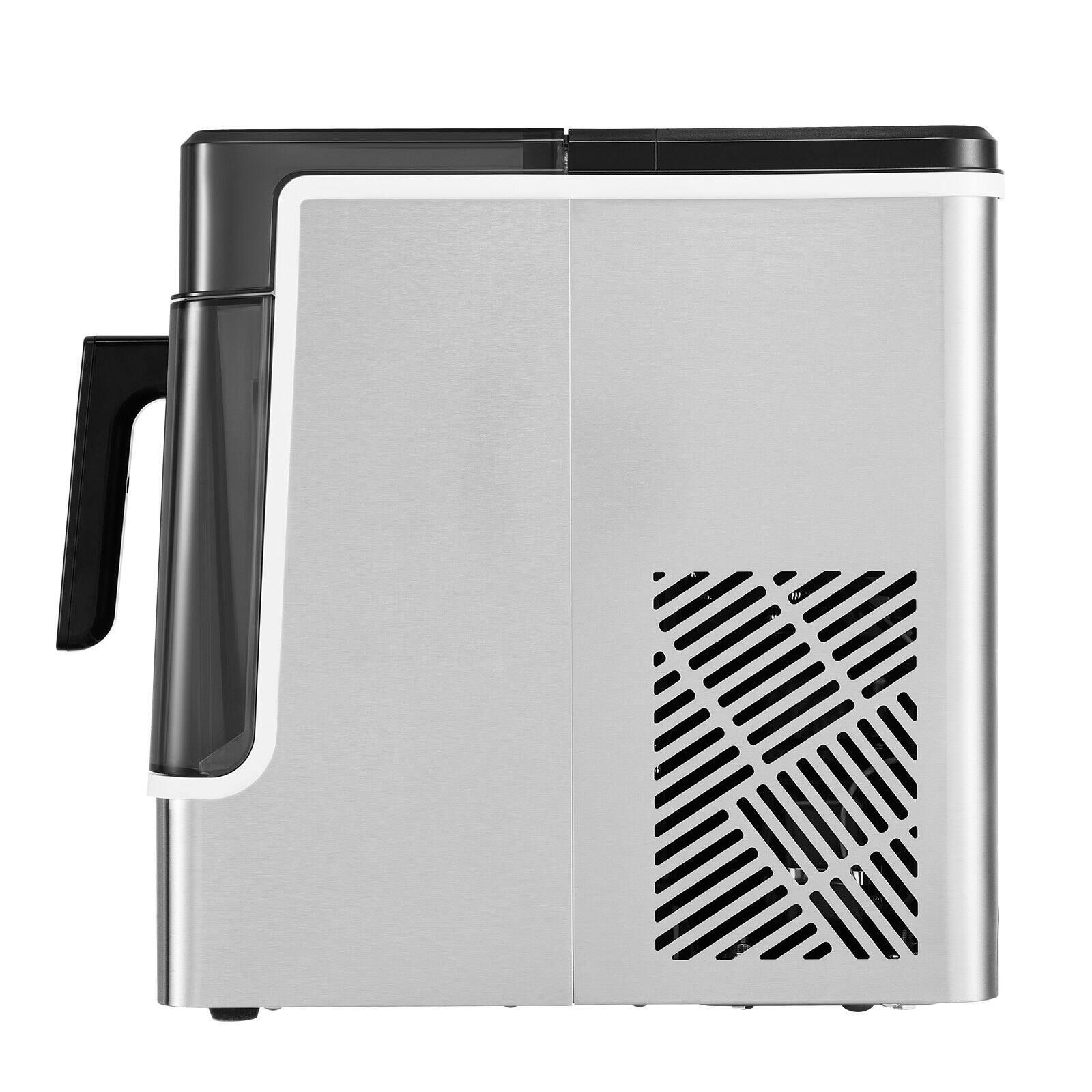 Alt View 10. Glintex - Countertop Ice Maker, 3 Cube Sizes, 32 Cubes in 15 Min, 46 lb/Day, Self-Cleaning, Easy Ice Transfer - Silver.