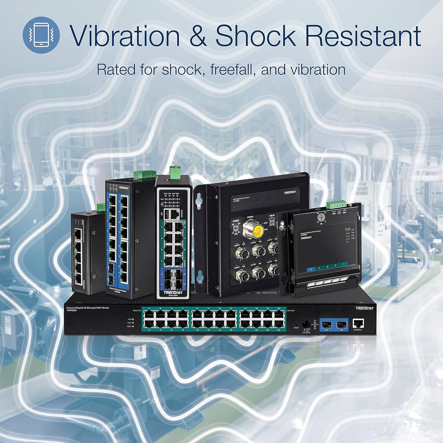 Vibration & Shock Resistant  
Rated for shock, freefall, and vibration  

TRENDnet