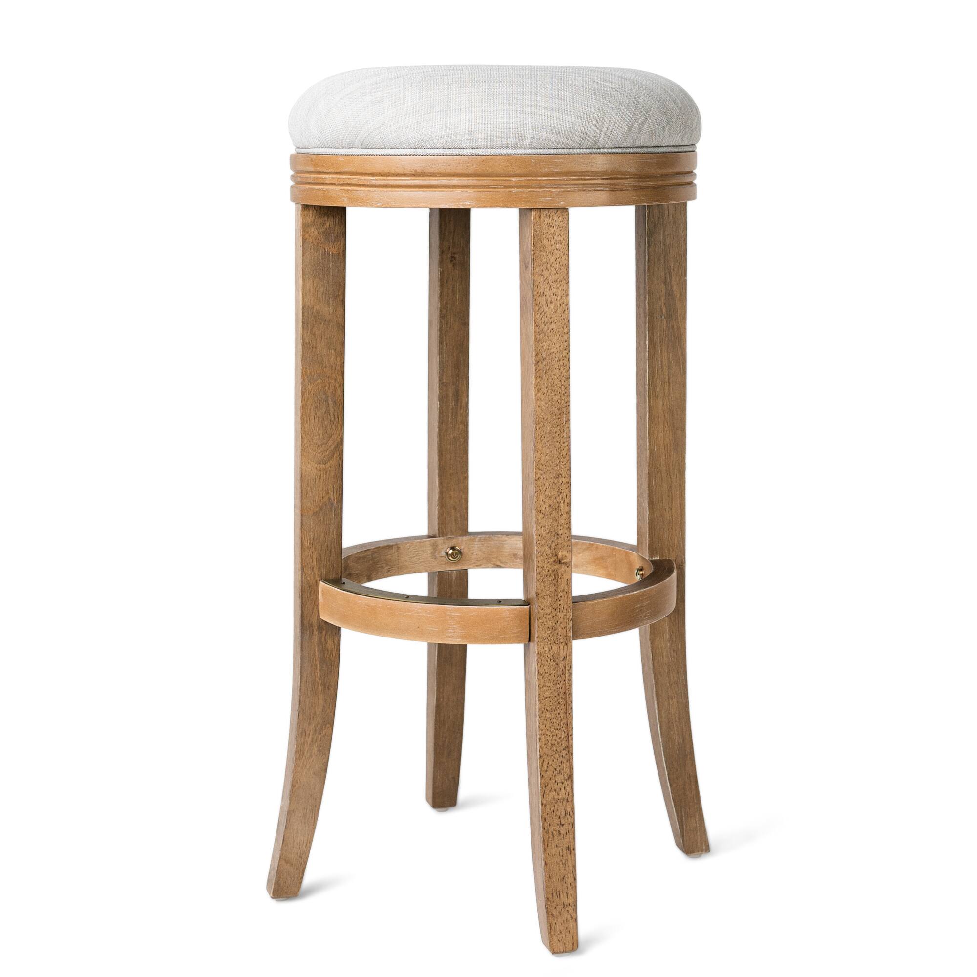 Maven Lane - 31" Eva Bar Stool Finish with Fabric Upholstery - Weathered Oak