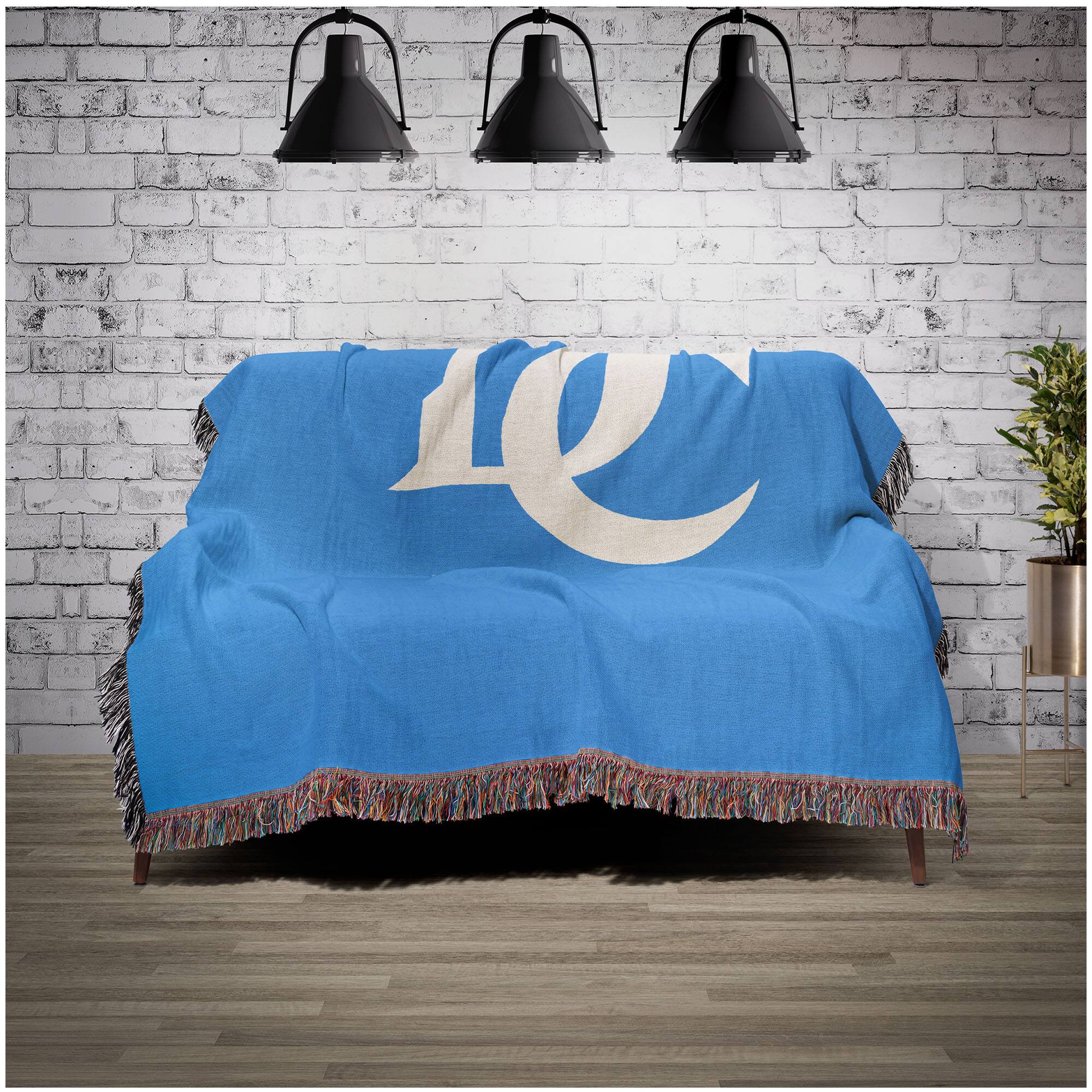 Alt View 1. Chad & Jake - Davidson Wildcats Woven Blanket - Blue.