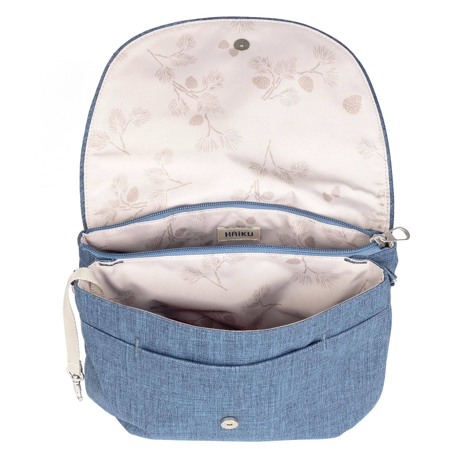 Left. Haiku - Haiku Bliss RFID Blocking Crossbody Saddle Bag - River Rock.