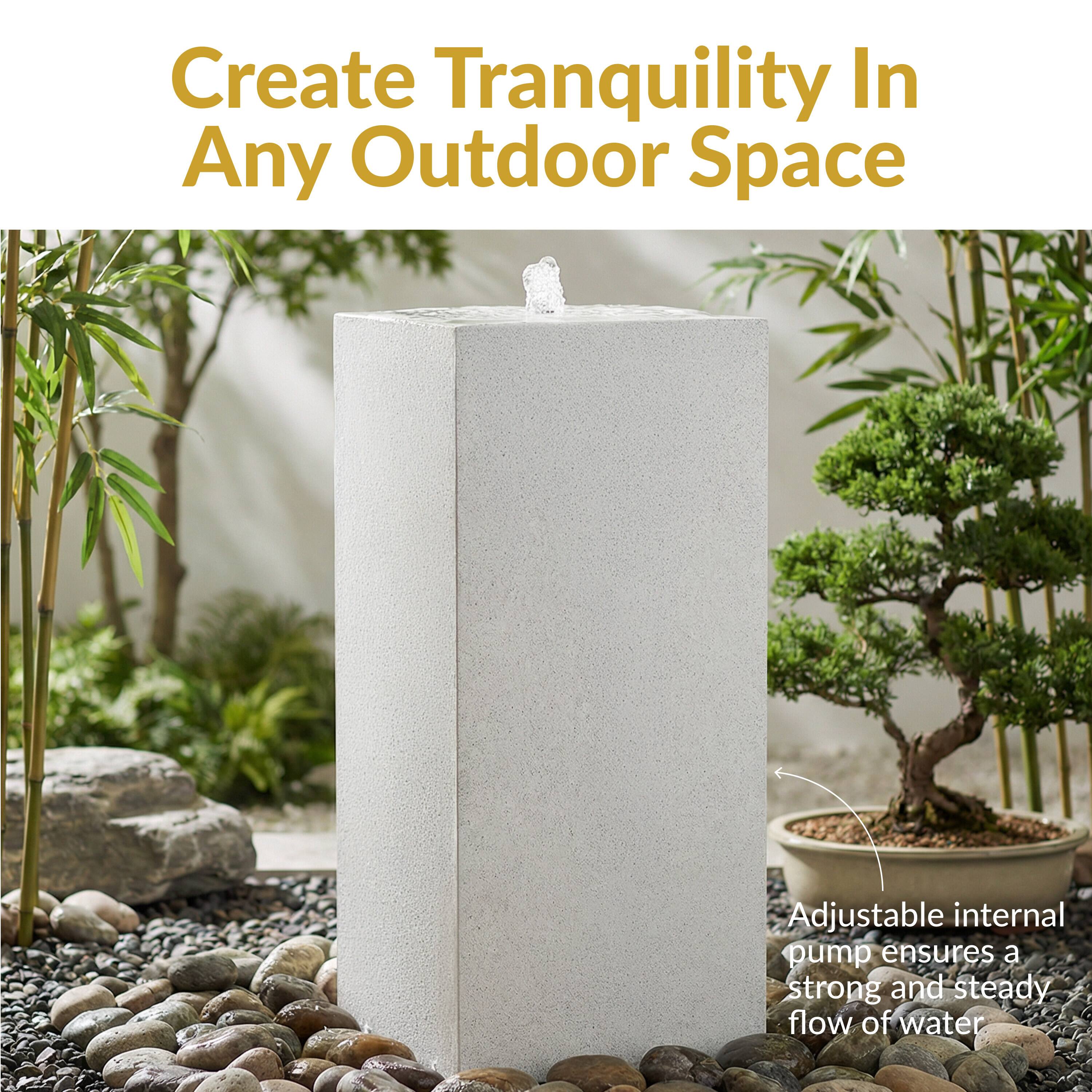 Create Tranquility In Any Outdoor Space

Adjustable internal pump ensures a strong and steady flow of water
