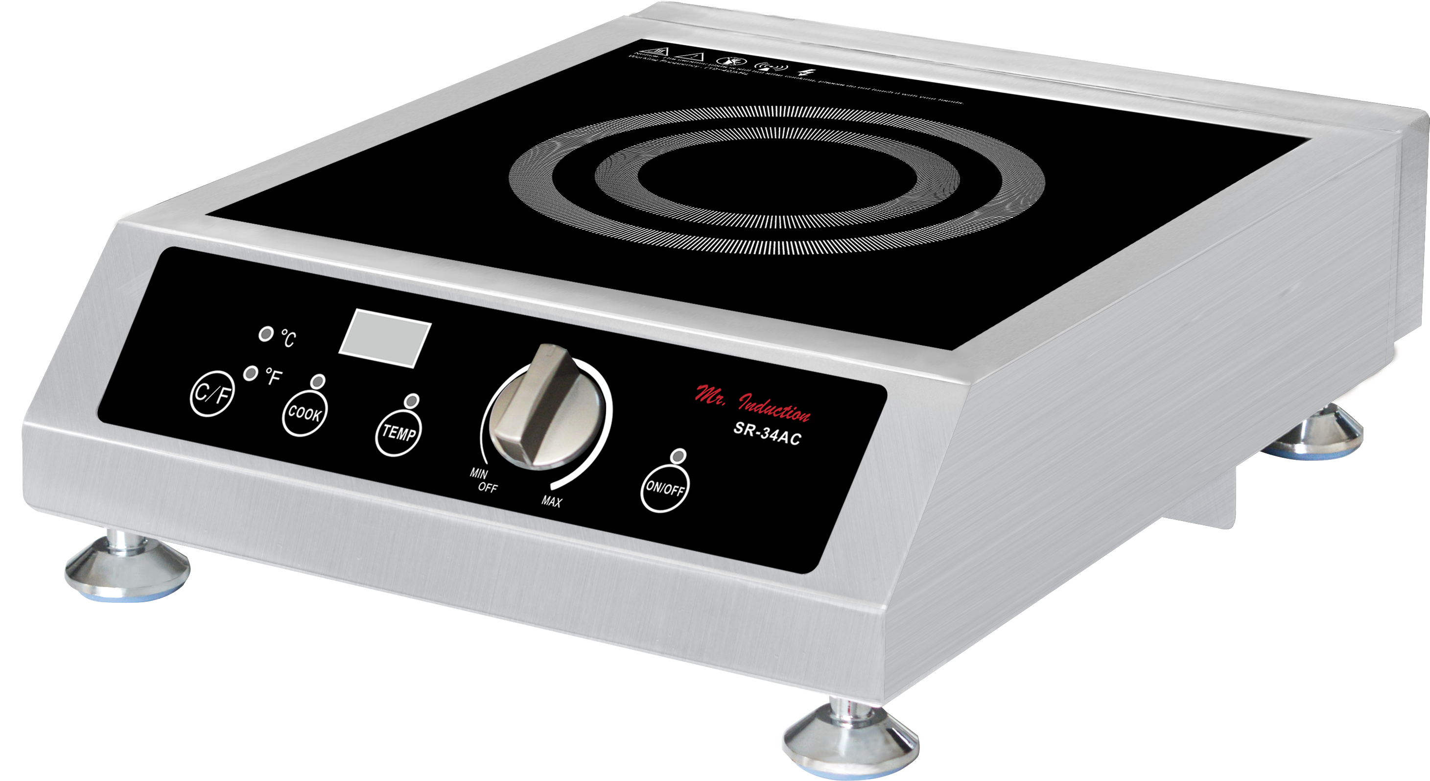 A C/F C F COOK TEMP MIN OFF MAX Mr. Induction SR-34AC ON/OFF

°C °F COOK TEMP MIN OFF MAX Mr. Induction SR-34AC ON/OFF