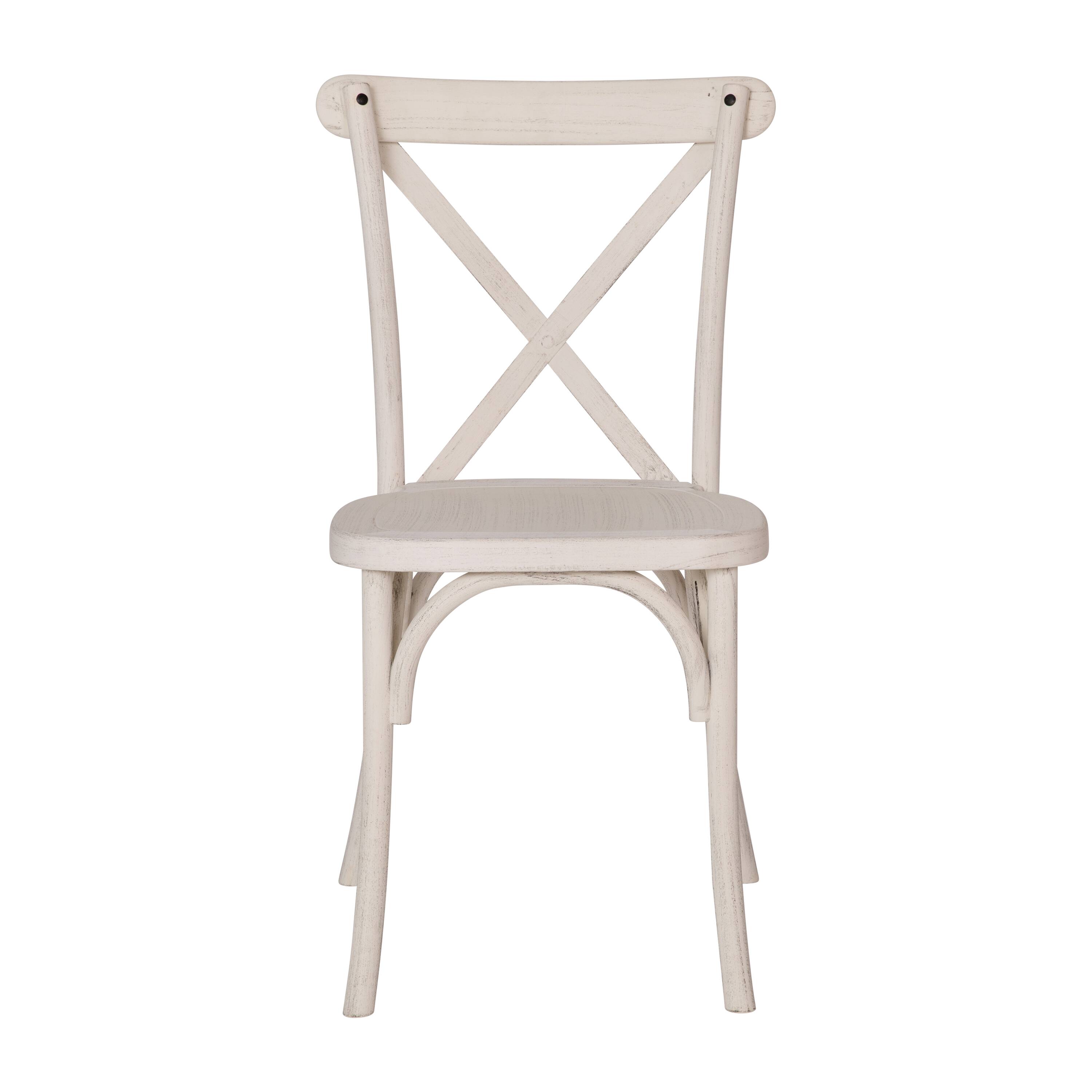 Alt View 7. Emma + Oliver - 2-pack Resin X-Back Chair - White.