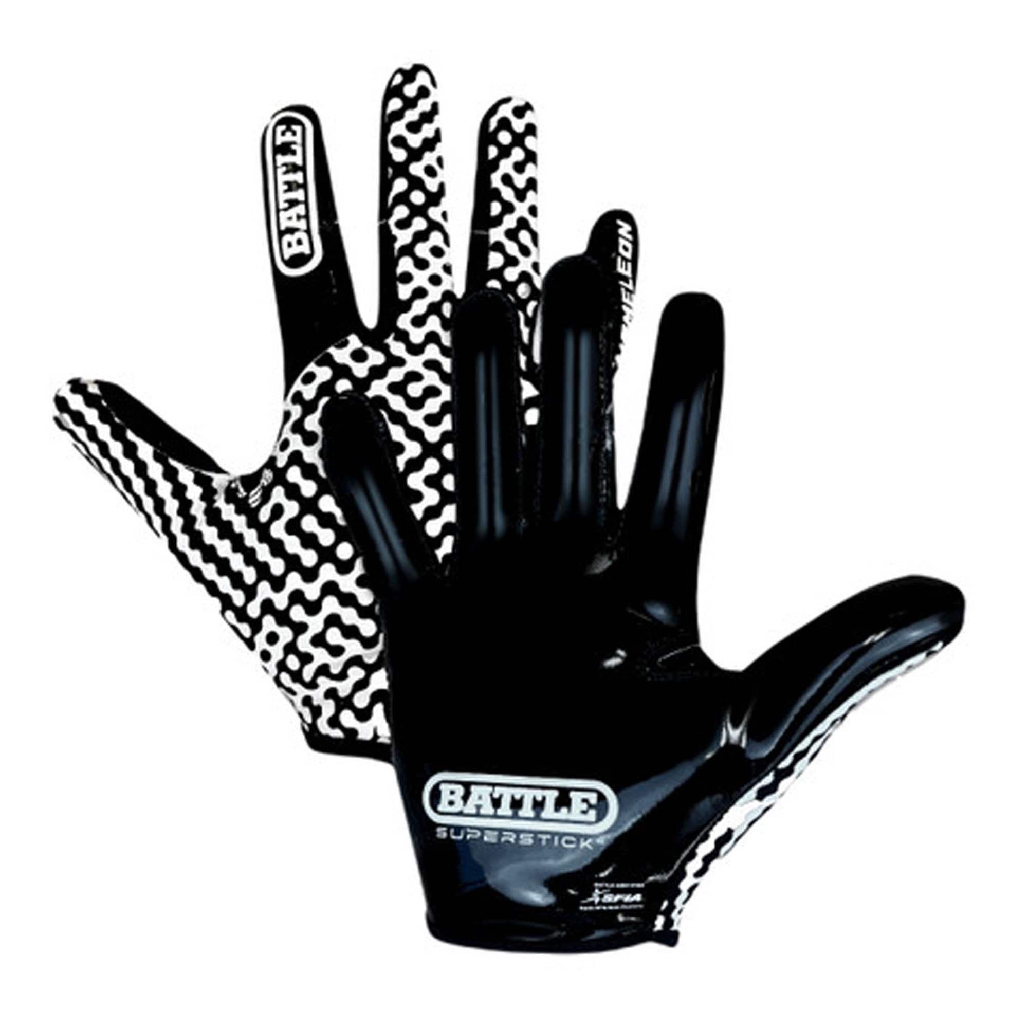 Battle Sports - Chameleon Receiver Football Glove, Adult, 2XL - Black/White