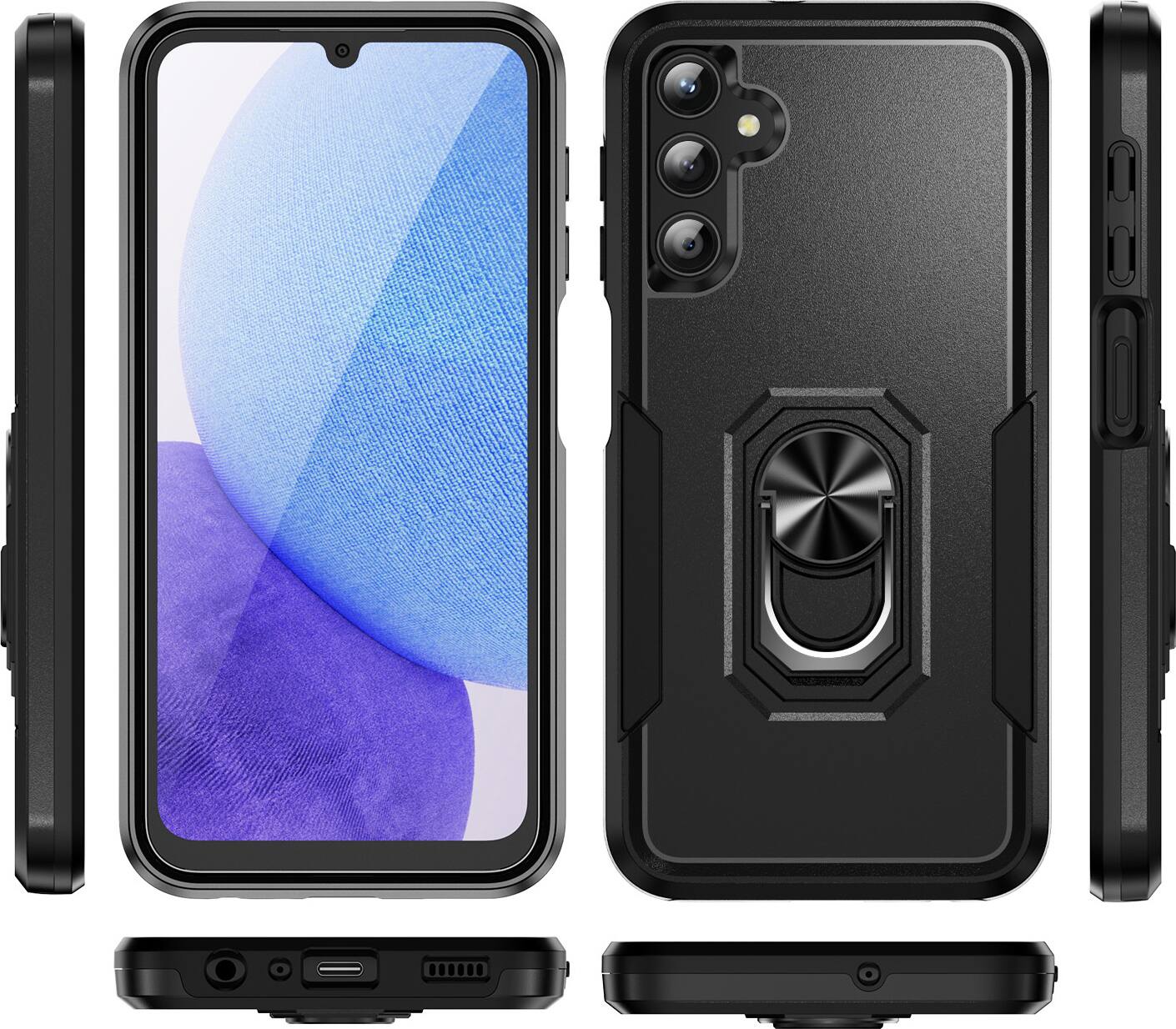 Alt View 12. SaharaCase - ArmorPro Kickstand Case for Samsung Galaxy A25 5G - Black.