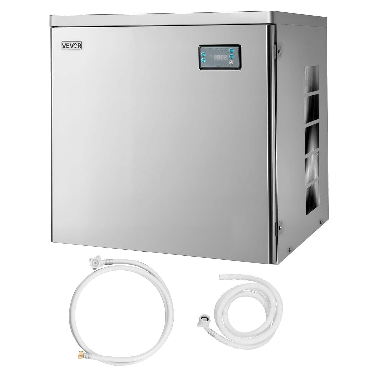 VEVOR - Commercial Ice Maker Machine - Head, 450 Lbs/Day Stainless Steel Ice Machine with Scheduled Ice-Making, Self-Cleaning - Silver