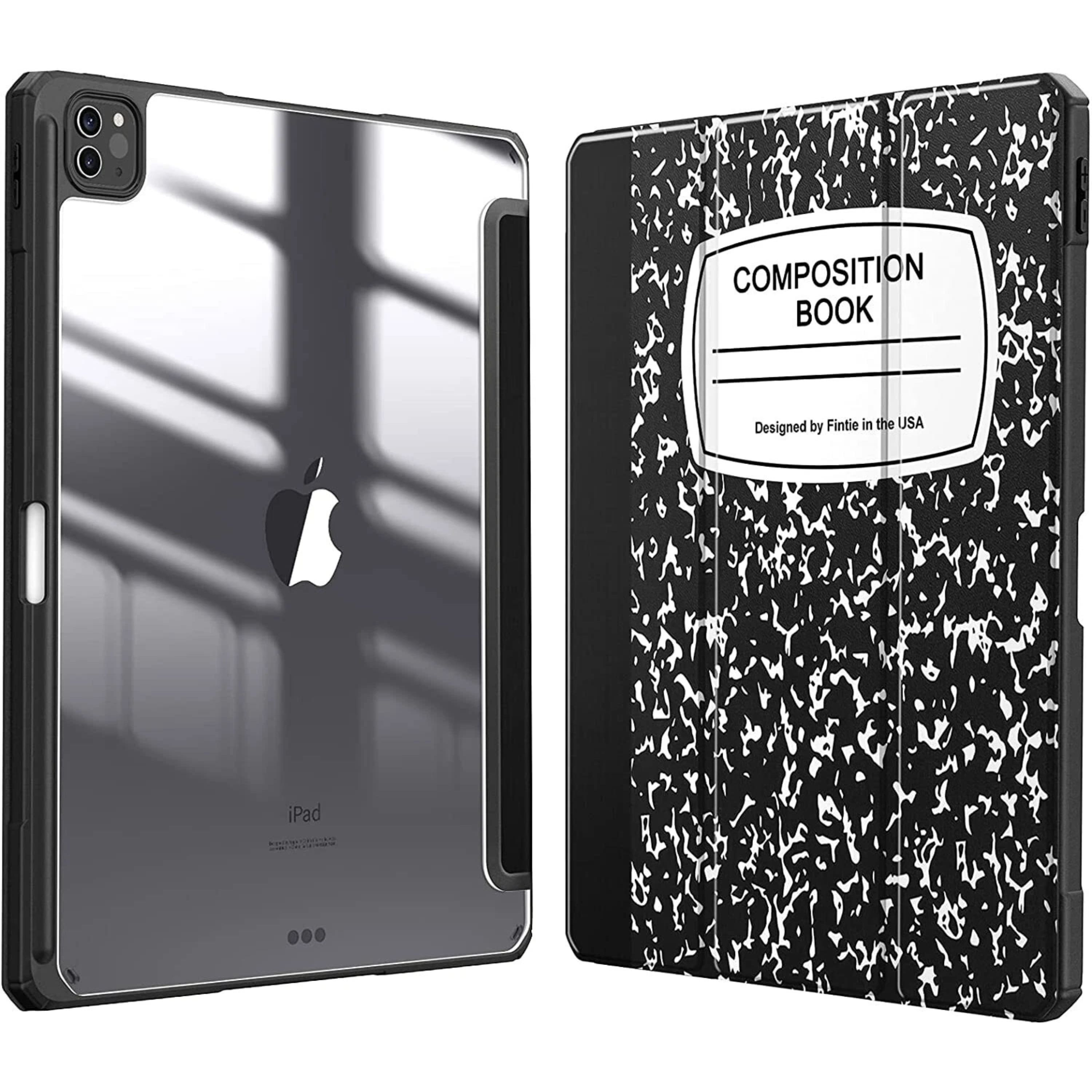 Kitcheniva - Slim Shockproof Stand Case For iPad Pro 12.9 Inch 6th 5th And 4th Generation - Black and White