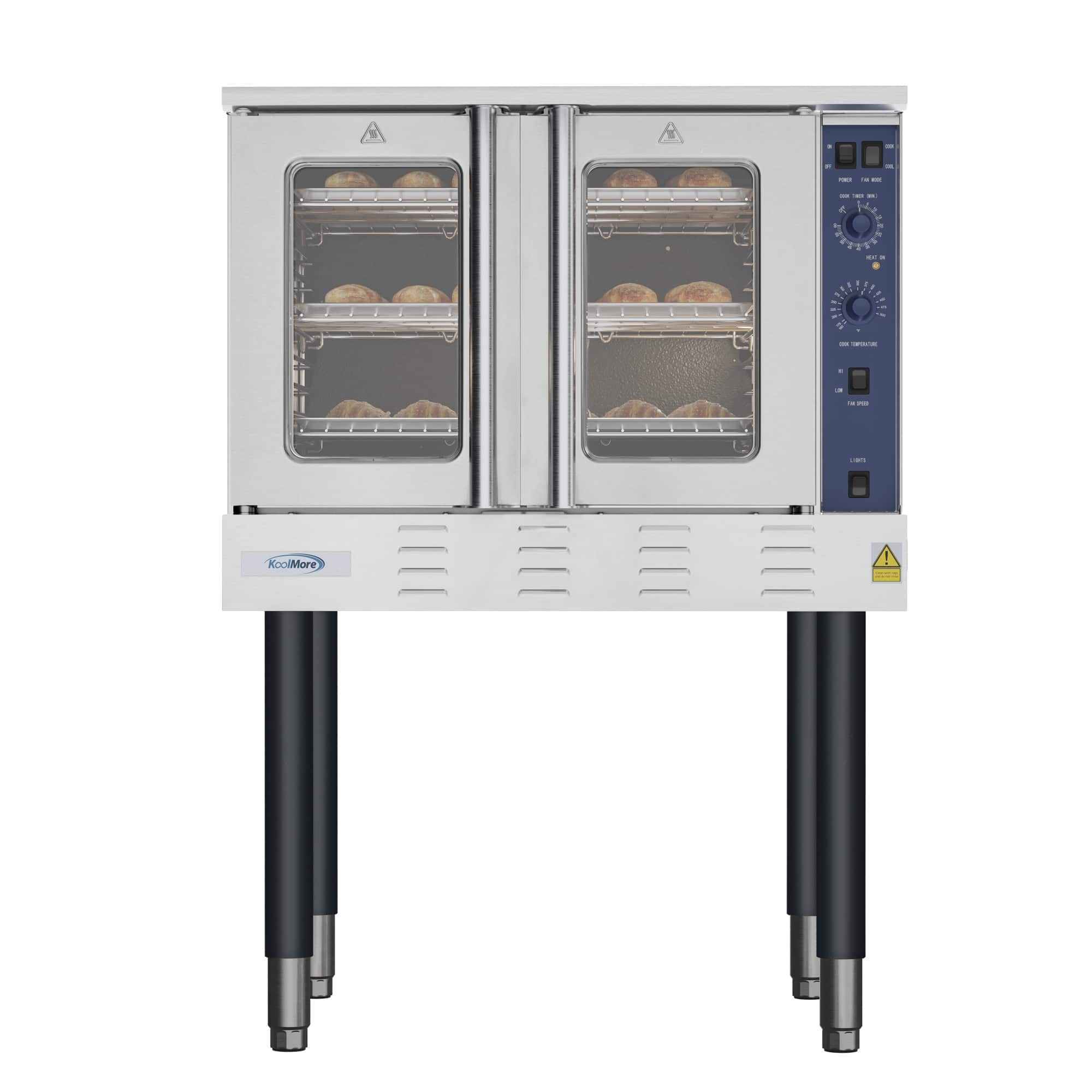 Koolmore - 38 in. Full Size Single Deck Commercial Natural Gas Convection Oven 54,000 BTU (KM-CCO54-NG) - Stainless Steel