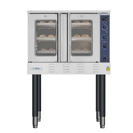 Front. Koolmore - 38 in. Full Size Single Deck Commercial Natural Gas Convection Oven 54,000 BTU (KM-CCO54-NG) - Stainless Steel.