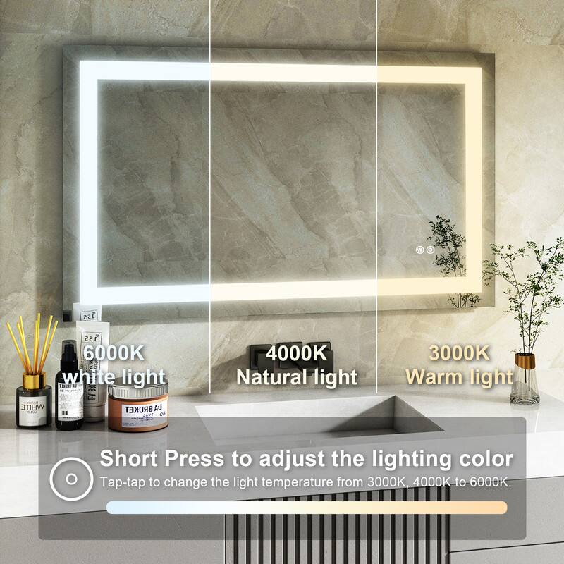 255 155 6000K A white light 1200 al WHITE BRUKET LA CO DAVT OF 4000K Natural light 3000K Warm light Short Press to adjust the lighting color Tap-tap to change the light temperature from 3000K, 4000K to 6000K.