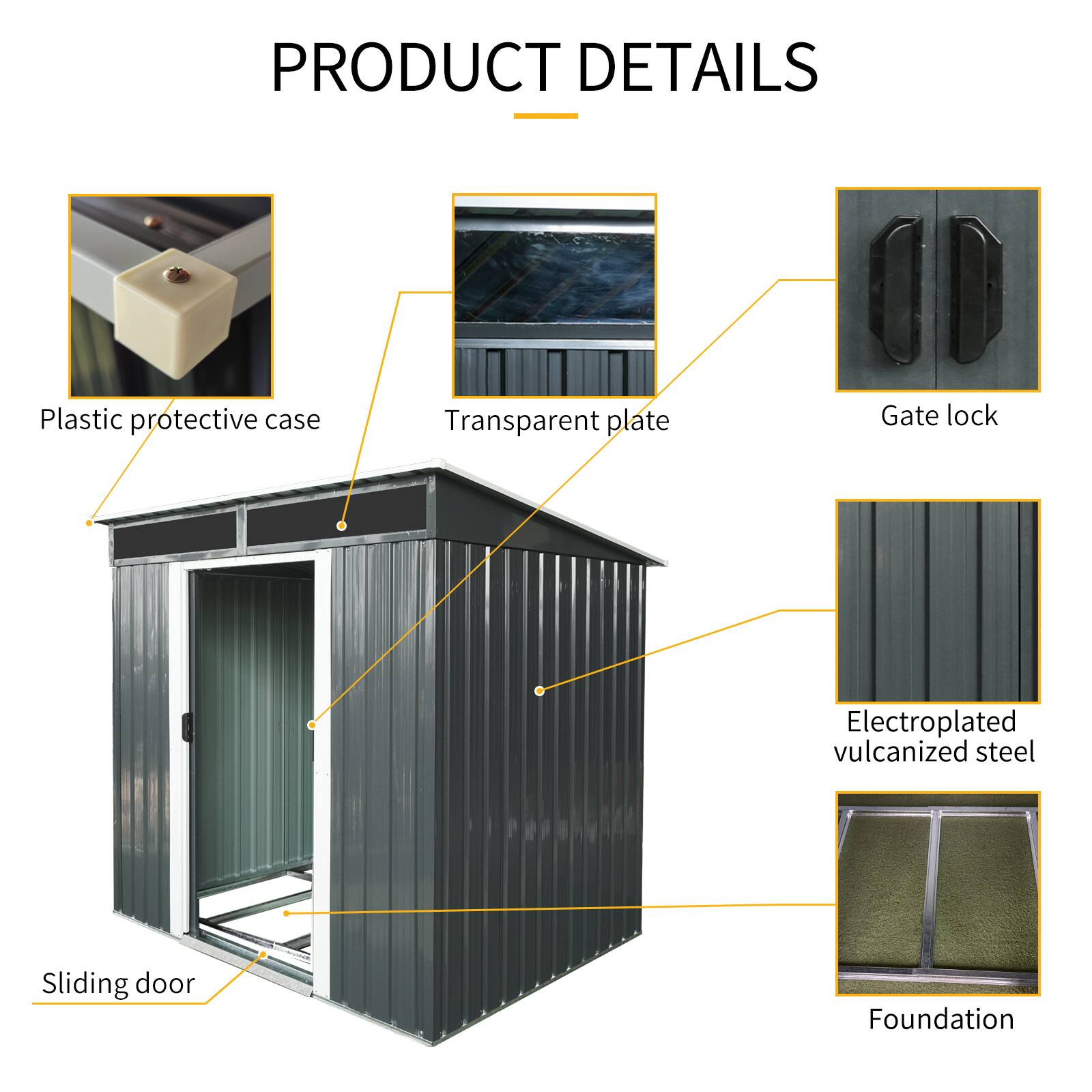 PRODUCT DETAILS

- Plastic protective case
- Transparent plate
- Gate lock
- Electroplated vulcanized steel
- Sliding door
- Foundation