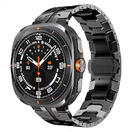 Dteck - Metal Band Compatible With Samsung Galaxy Watch Ulta 47mm (2025/2024), No Gap Stainless Steel Band Strap - Black