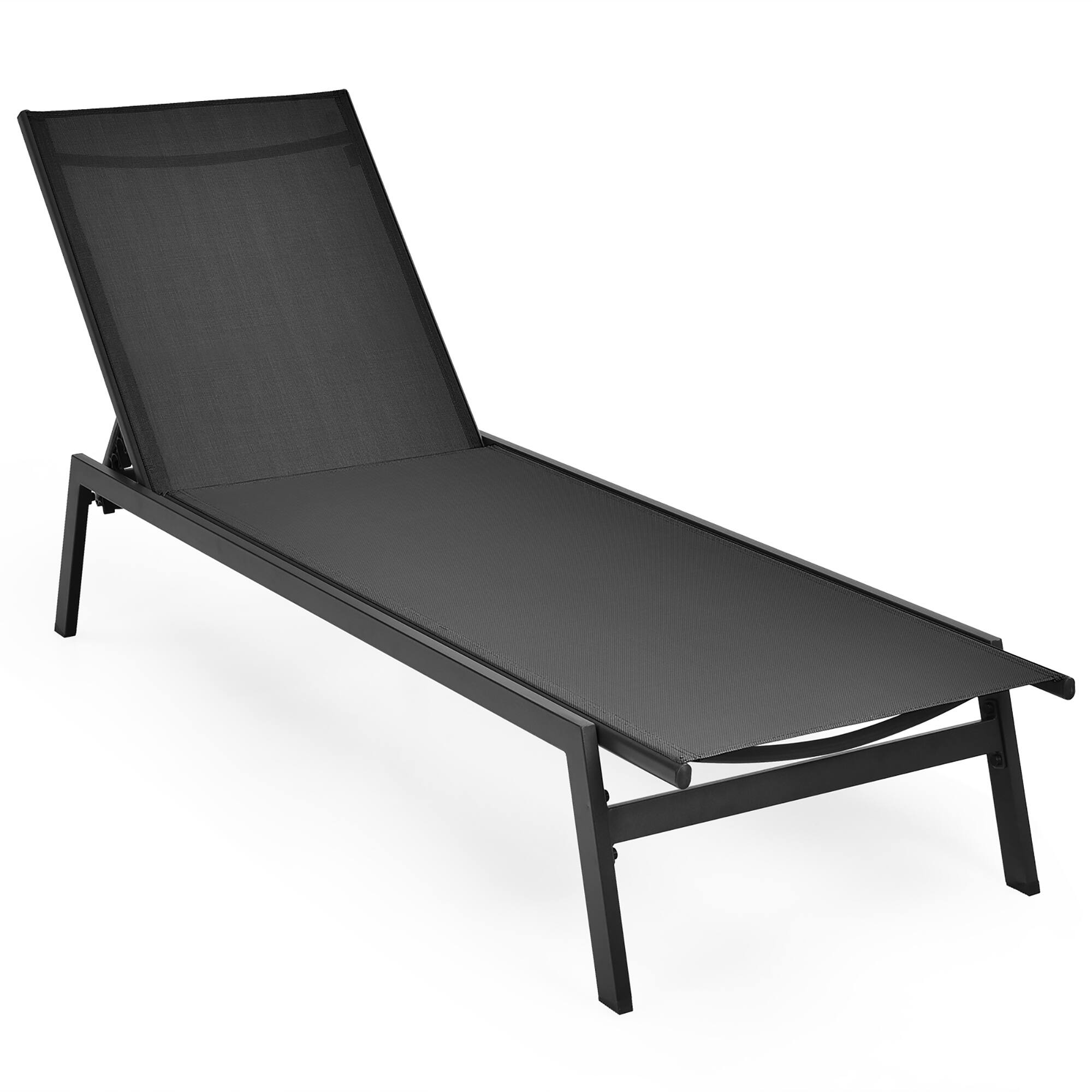 Costway - Patio Lounge Chair Chaise Recliner Back Adjustable Garden Deck - Black price history on PriceWatchPro