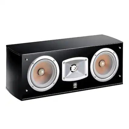 Front. Yamaha - Yamaha NS-C444 Center Channel Home Theater Speaker (Black) - Black.