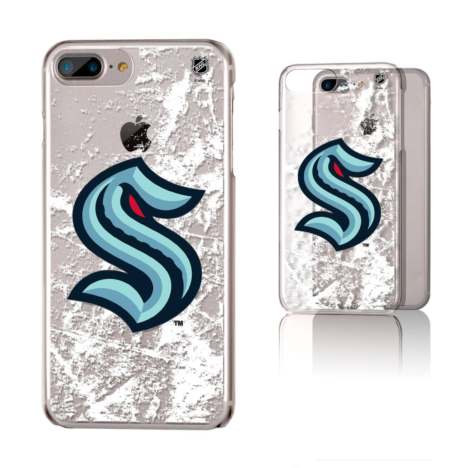 Front. Keyscaper - Seattle Kraken iPhone Stripe Clear Ice Case - 16 Pro - Multicolor.