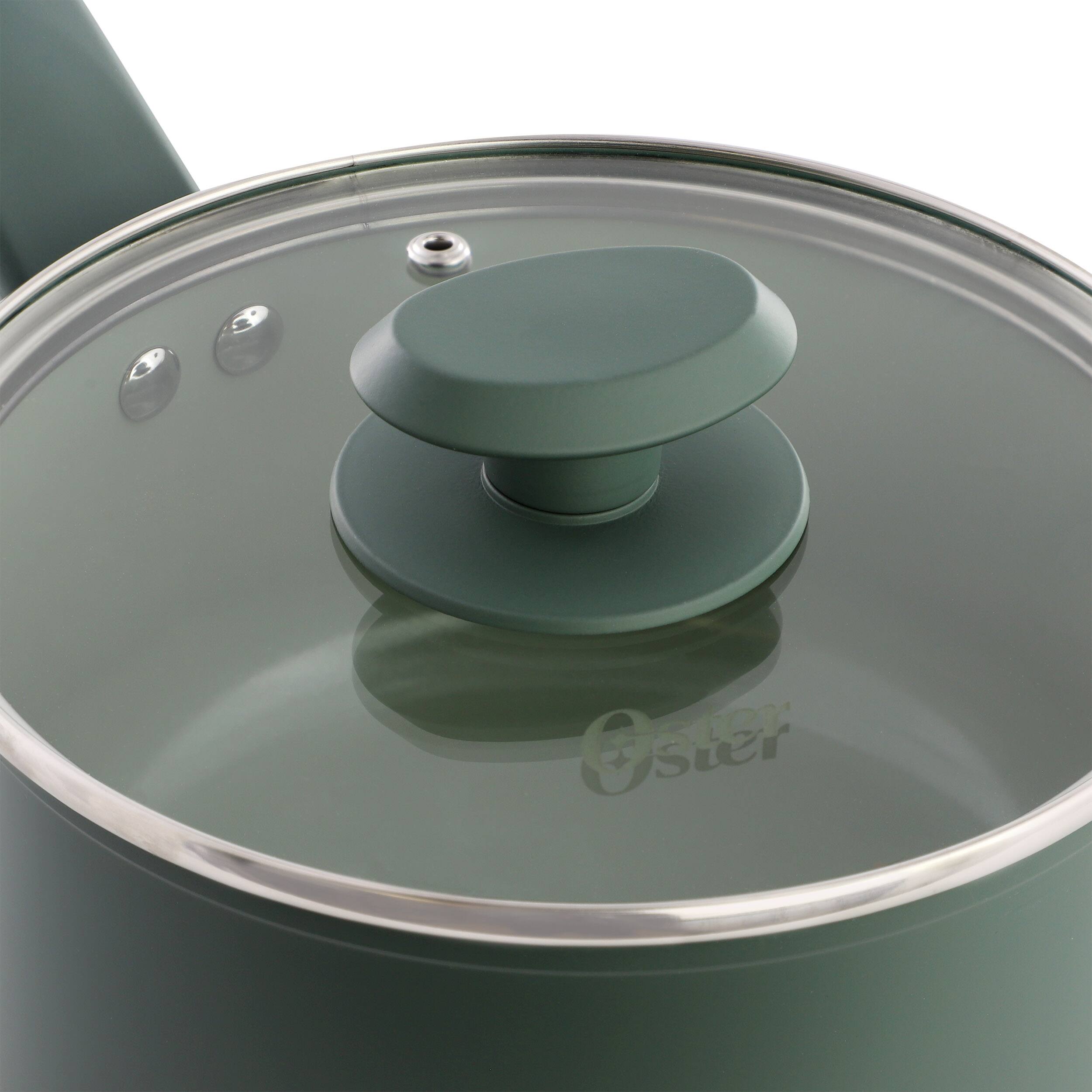 Alt View 4. Oster - Oster Sutterville Choice 2.5 Quart Ceramic Nonstick Saucepan with Lid in Evergreen - Green.