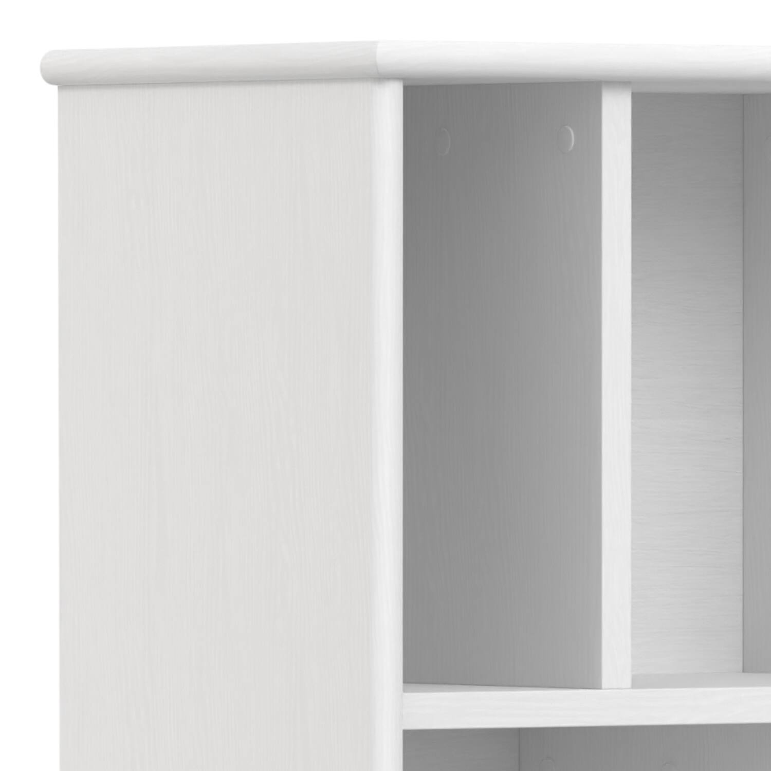 Alt View 4. Simpli Home - Draper SOLID HARDWOOD 64 inch x 22 inch Mid Century Modern Bookcase and Storage Unit in White - White.
