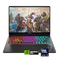 HP OMEN - Transcend 14" 120Hz 3K OLED Gaming Laptop - Intel Core Ultra 9-285H - 32GB Memory - NVIDIA GeForce RTX 5070 - 1TB SSD - Shadow Black - Front_Zoom