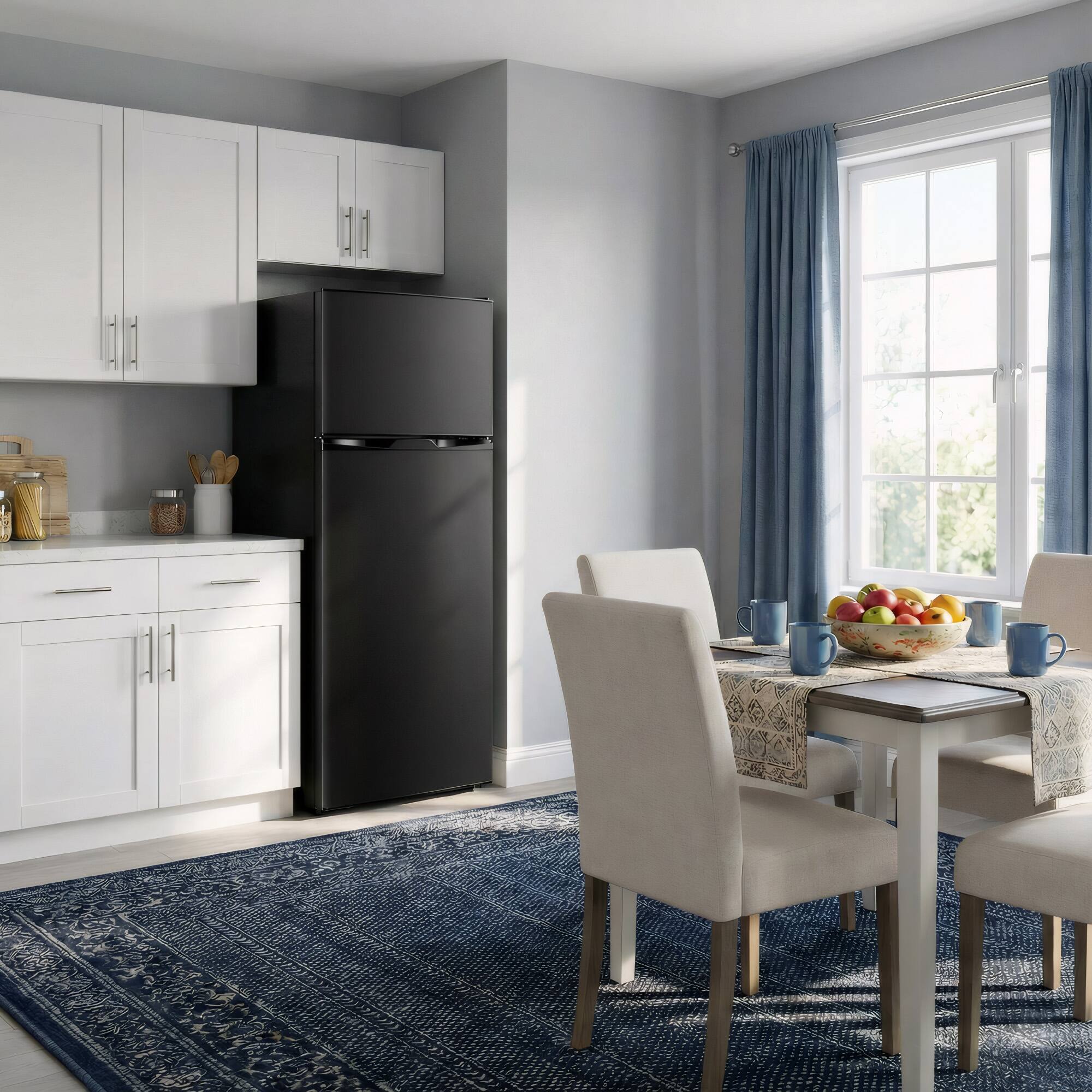 Alt View 5. Euhomy - 7.4 Cu.Ft Top-Freezer Refrigerator, Reversible Door, ETL Certified, Adjustable Thermostat - Free Ice Tray & Ice Shovel - black.