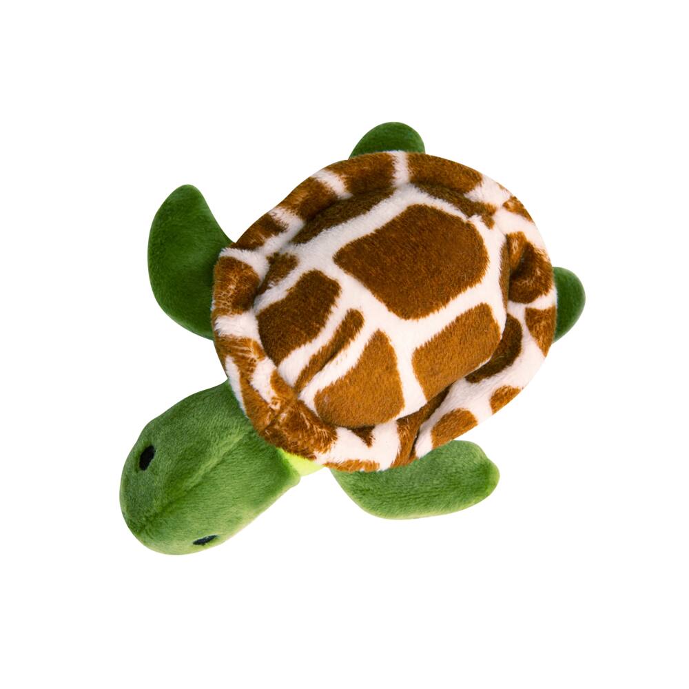 Left. KONG - Snugarooz Baby Shelldon Plush Dog Toy in Plush Dog Toy - Green|Brown.