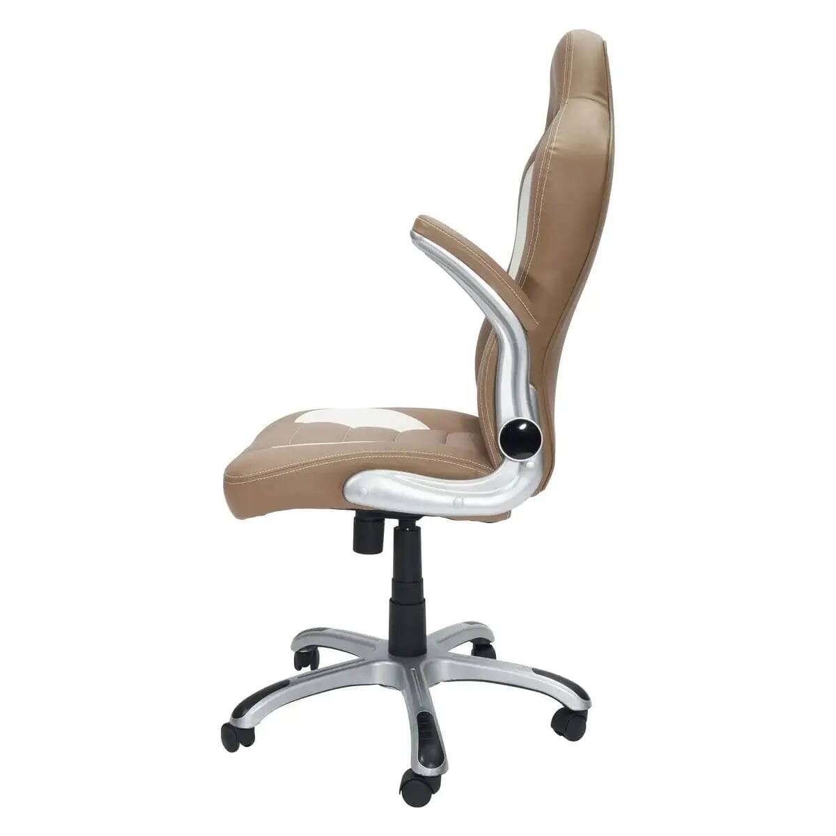 Alt View 4. Techni Mobili - High Back Executive Chair With Flip Up Arms For Home - Brown; beige.