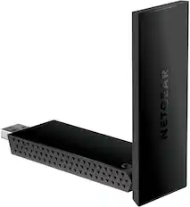 Front. NETGEAR - Nighthawk AX1800 Wi-Fi 6 USB 3.0 Adapter - Black.