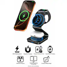 Charging
87%
Energies.
15W 15W Charging Speed
Magnetic Charging
Charge 3 Devices At Once
Apple Watch Charging
AirPods Charging
Apple & Samsung Compatible
Premium Metal Design
Devices sold separately.