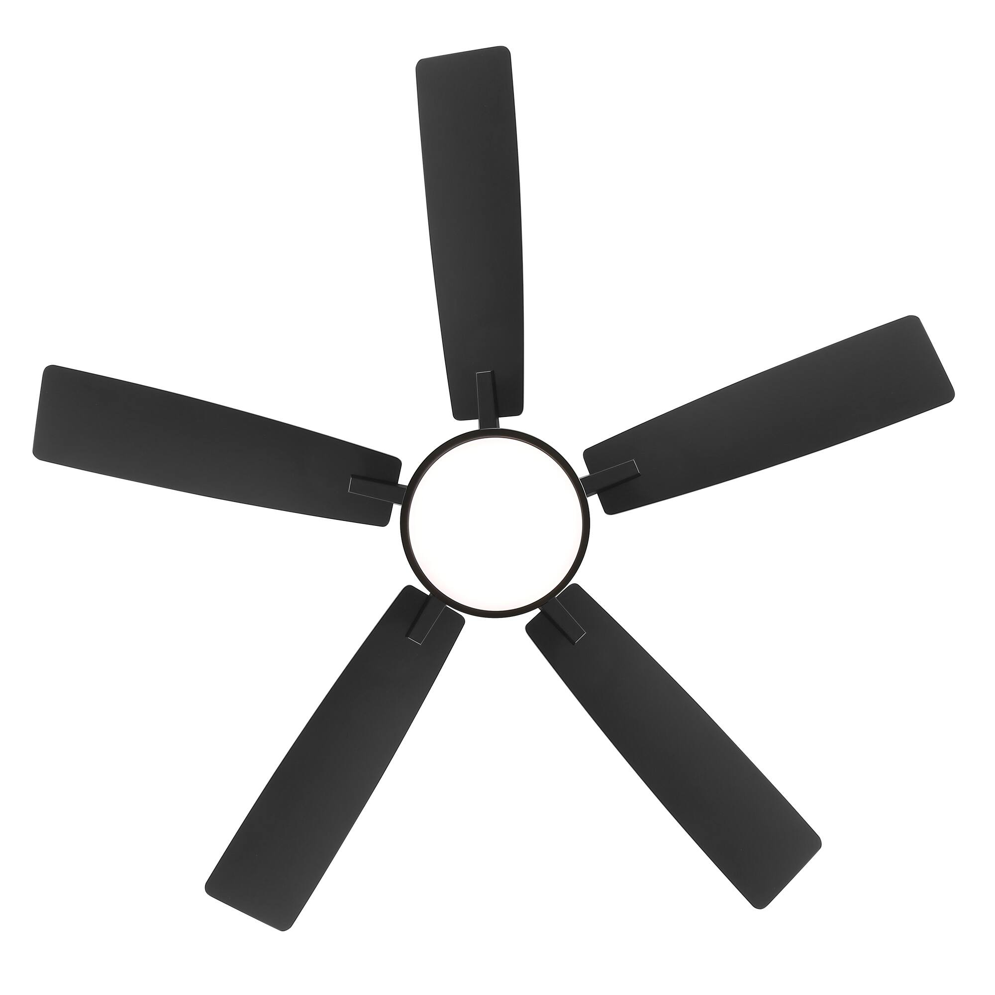 Alt View 9. Breezary - 52-in Large Indoor Ceiling Fan with 6-Speed DC Motor, LED Light, Remote & 5/10'' Downrods, 5 Reversible Blades - Black and Charcoal Wood-Grain.