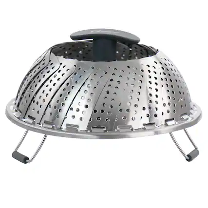 Front. Oster - Oster Bluemarine Expandable Stainless Steel Steamer Basket - Silver.