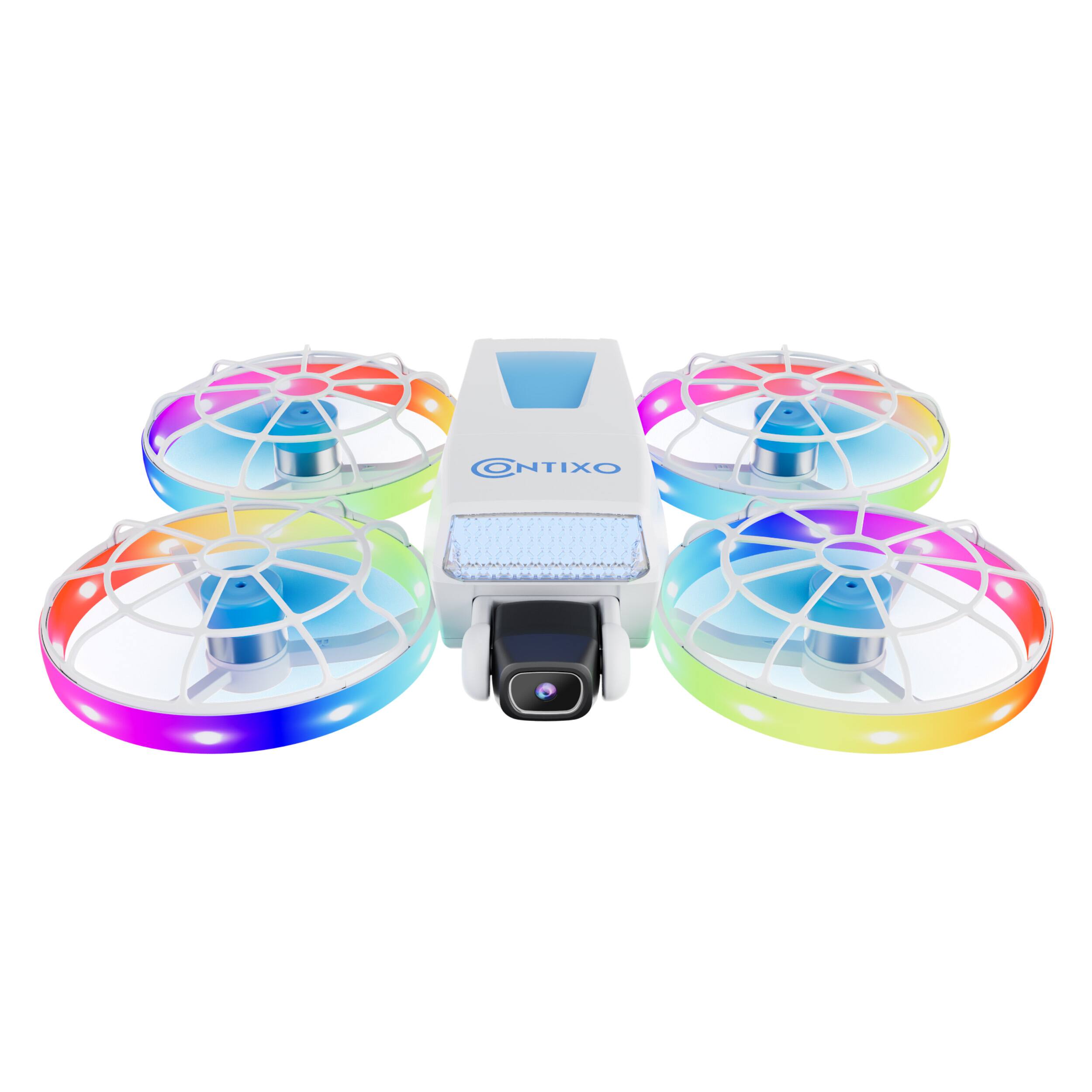 Angle. Contixo - F27 Halo Foldable Drone with 4.3" Screen Remote, 720P Dual Camera, LED, Hover, Stunts, 350 ft Range.